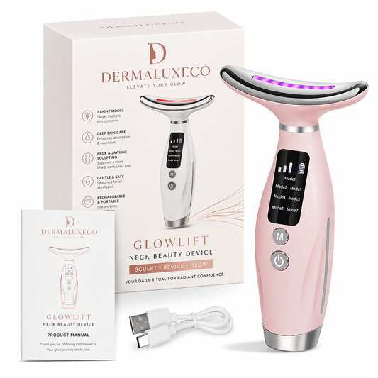 GlowLift Facial Tool by Dermaluxe Co. Sculpt & Depuff Face Massager Daily Glow Routine Essential