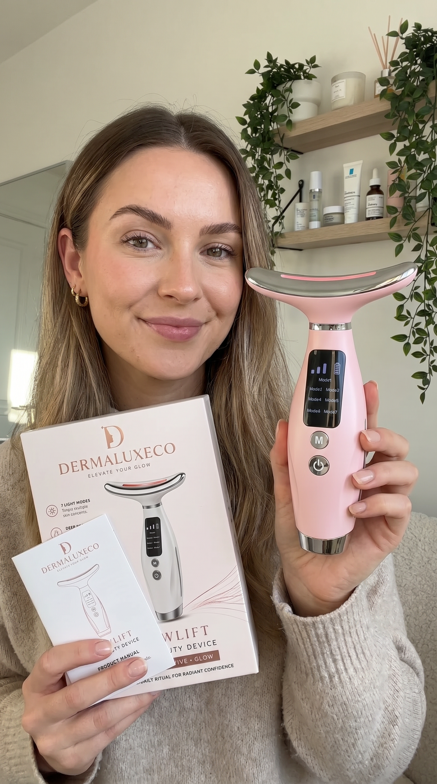 GlowLift Facial Tool by Dermaluxe Co. Sculpt & Depuff Face Massager Daily Glow Routine Essential